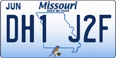 MO license plate DH1J2F