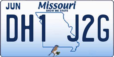 MO license plate DH1J2G