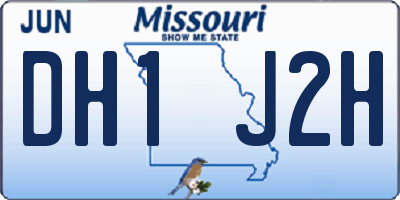 MO license plate DH1J2H
