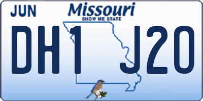 MO license plate DH1J2O