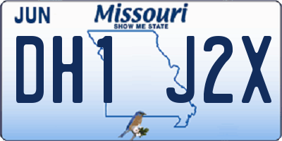 MO license plate DH1J2X