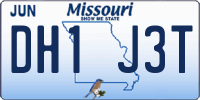 MO license plate DH1J3T