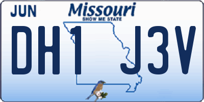 MO license plate DH1J3V