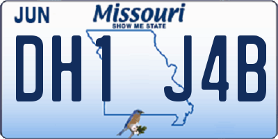 MO license plate DH1J4B