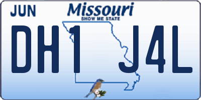 MO license plate DH1J4L