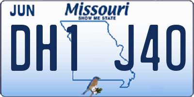 MO license plate DH1J4O