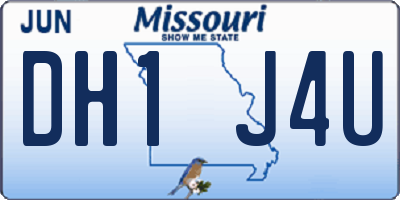 MO license plate DH1J4U