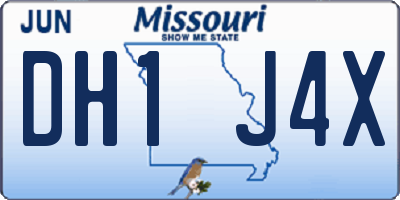 MO license plate DH1J4X
