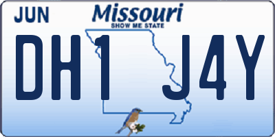 MO license plate DH1J4Y