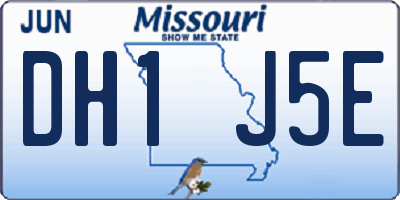 MO license plate DH1J5E