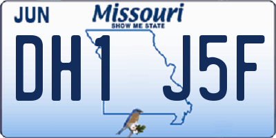 MO license plate DH1J5F