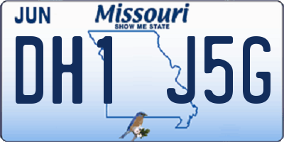 MO license plate DH1J5G