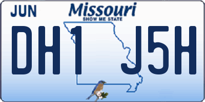 MO license plate DH1J5H