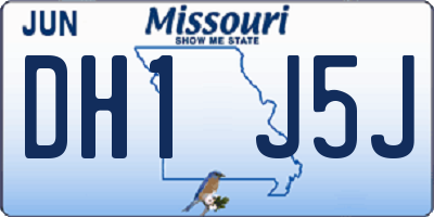 MO license plate DH1J5J