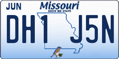 MO license plate DH1J5N