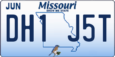 MO license plate DH1J5T