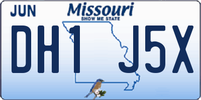 MO license plate DH1J5X