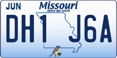 MO license plate DH1J6A