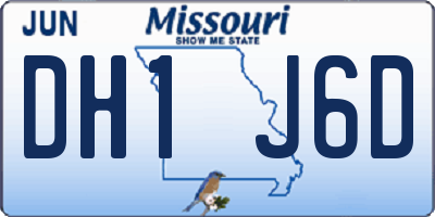 MO license plate DH1J6D