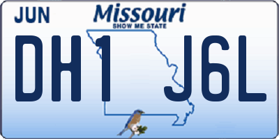MO license plate DH1J6L
