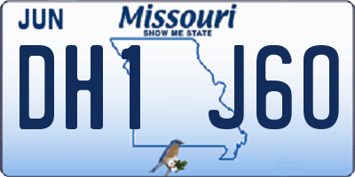 MO license plate DH1J6O