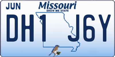 MO license plate DH1J6Y