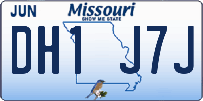 MO license plate DH1J7J