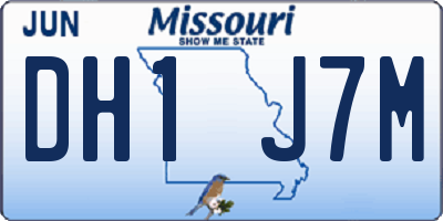 MO license plate DH1J7M