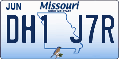 MO license plate DH1J7R