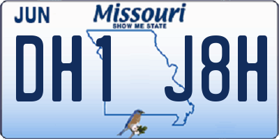 MO license plate DH1J8H