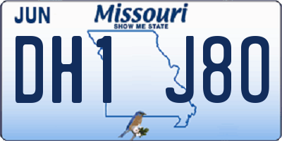 MO license plate DH1J8O