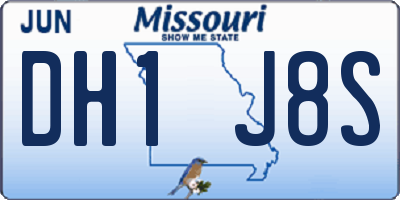 MO license plate DH1J8S