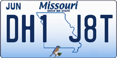MO license plate DH1J8T