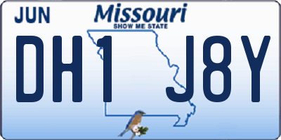 MO license plate DH1J8Y