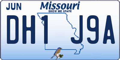 MO license plate DH1J9A
