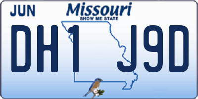 MO license plate DH1J9D