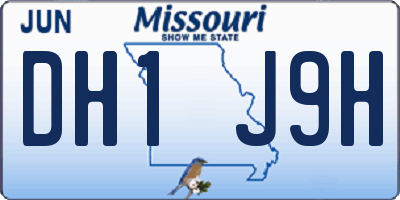 MO license plate DH1J9H