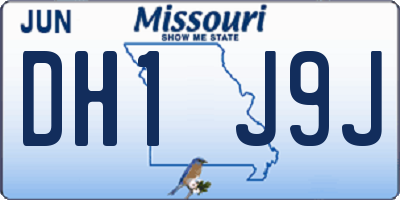 MO license plate DH1J9J