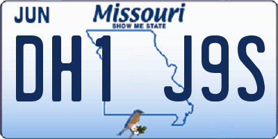 MO license plate DH1J9S