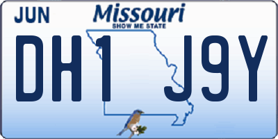 MO license plate DH1J9Y