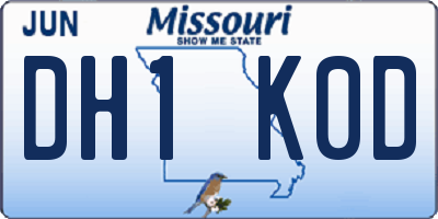 MO license plate DH1K0D
