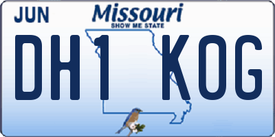 MO license plate DH1K0G