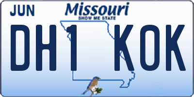 MO license plate DH1K0K