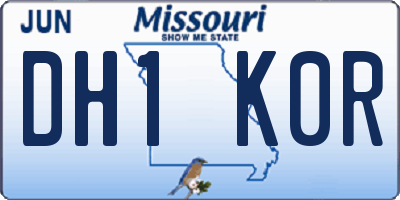 MO license plate DH1K0R
