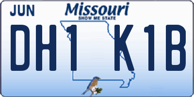 MO license plate DH1K1B