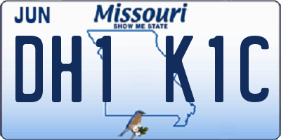 MO license plate DH1K1C