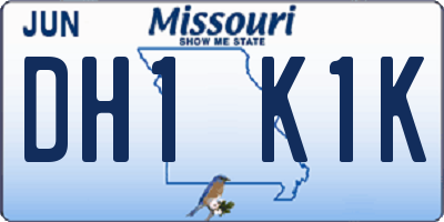MO license plate DH1K1K