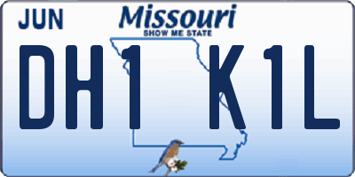 MO license plate DH1K1L