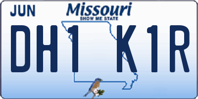 MO license plate DH1K1R