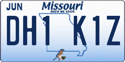 MO license plate DH1K1Z